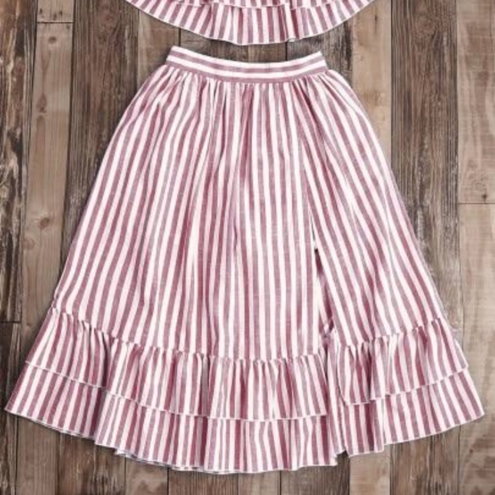 Striped Ruffle Skort